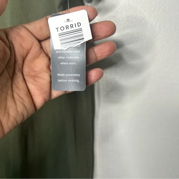 NWT Olive Green Dip-Dye Short Sleeve Women's T-Shirt Material Dress Size 2X - Picture 7 of 13